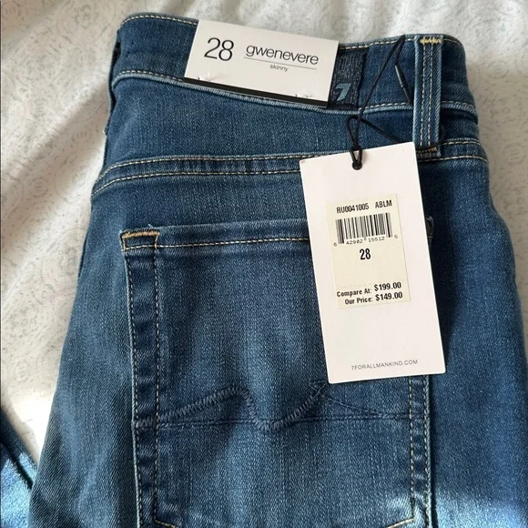 7 For All Mankind Dark Blue Skinny Jeans - Picture 2 of 3